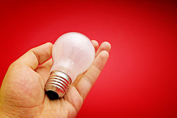 Image showing Background with lit lightbulb