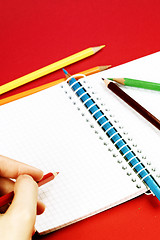 Image showing Pencil and agenda