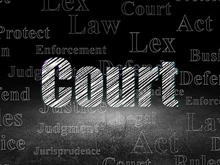 Image showing Law concept: Court in grunge dark room