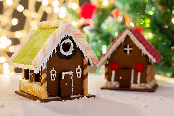 Image showing closeup of beautiful gingerbread house at home