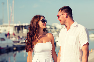 Image showing smiling couple in city