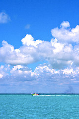 Image showing boat  wave  in mexico froath and  