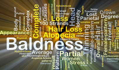 Image showing Baldness background concept glowing