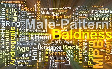 Image showing Male-pattern baldness background concept glowing