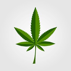 Image showing Green cannabis leaf icon design