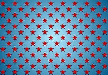 Image showing Abstract red stars on blue background