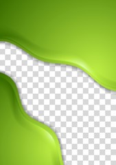 Image showing Abstract green waves vector flyer design