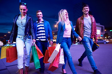 Image showing Group Of Friends Enjoying Shopping