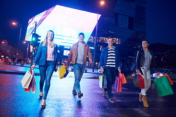 Image showing Group Of Friends Enjoying Shopping