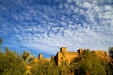 Image showing season clouds   africa in    old    contruction   village