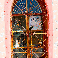 Image showing   window in morocco africa old construction and brown wall  