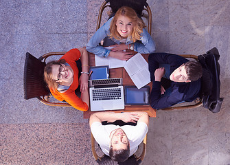 Image showing students group working on school  project  together