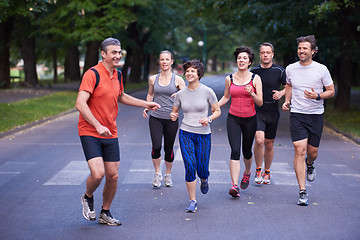 Image showing people group jogging