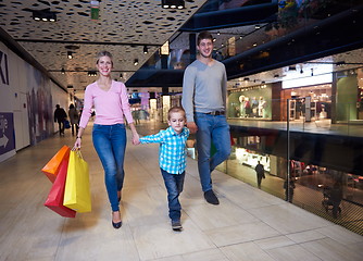 Image showing young family with shopping bags