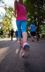 Image showing people group jogging