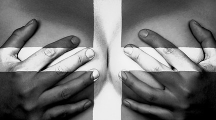 Image showing Hands covering breasts