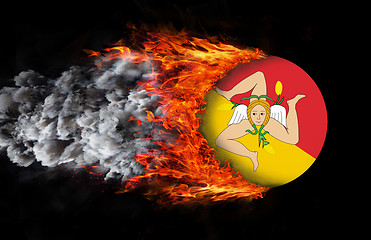 Image showing Flag with a trail of fire - XXXXX