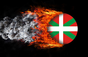 Image showing Flag with a trail of fire - Basque Country