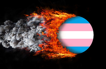 Image showing Flag with a trail of fire - Trans Pride