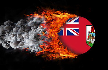 Image showing Flag with a trail of fire - Bermuda