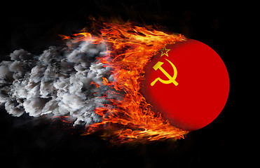 Image showing Flag with a trail of fire - USSR