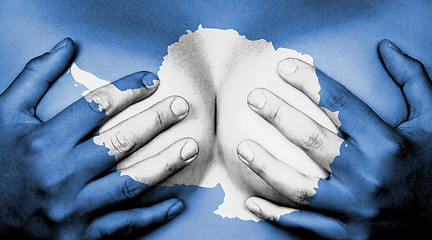 Image showing Hands covering breasts