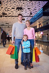 Image showing young family with shopping bags