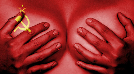 Image showing Hands covering breasts