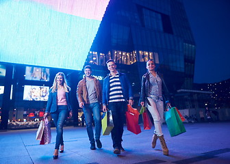 Image showing Group Of Friends Enjoying Shopping