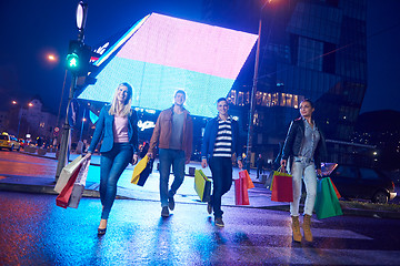 Image showing Group Of Friends Enjoying Shopping