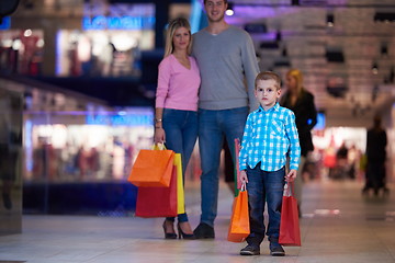 Image showing young family with shopping bags