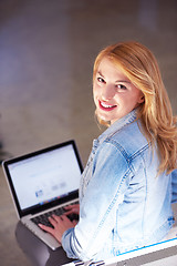 Image showing student girl with laptop computer