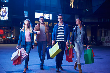 Image showing Group Of Friends Enjoying Shopping