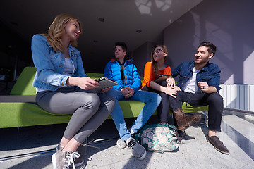 Image showing students group standing together as team