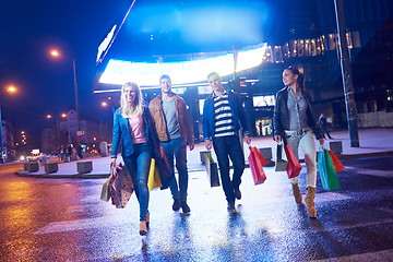 Image showing Group Of Friends Enjoying Shopping