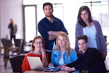 Image showing students group standing together as team