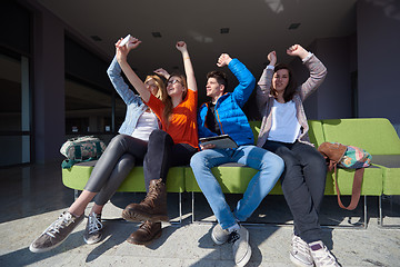 Image showing students group taking selfie