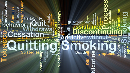 Image showing Quitting smoking background concept glowing