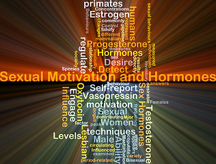 Image showing Sexual motivation and hormone background concept glowing