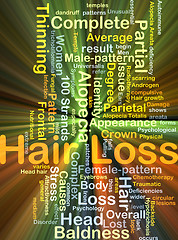 Image showing Hair loss background concept glowing