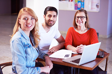 Image showing students group standing together as team