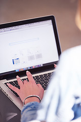 Image showing student girl with laptop computer