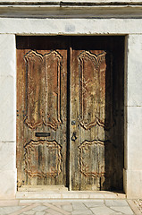 Image showing Old carved door
