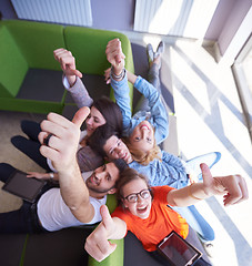 Image showing students group working on school  project  together