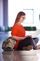 Image showing student girl with laptop computer