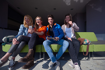 Image showing students group taking selfie