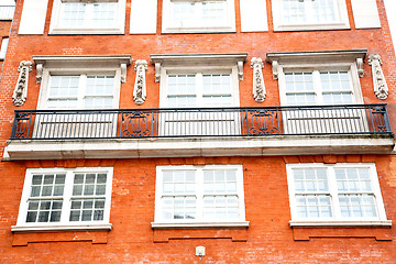 Image showing window in europe   old red brick wall       historical 