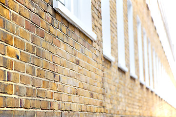 Image showing old window in europe london  red brick wall and      historical 