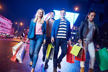 Image showing Group Of Friends Enjoying Shopping