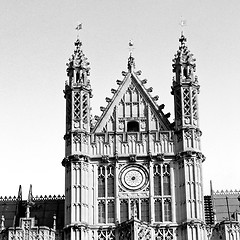 Image showing in london old historical    parliament glass  window    structur